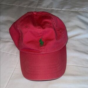 Polo by Ralph Lauren Coral Cap with Green Embroidery
